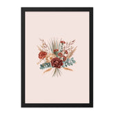 Boho Flower Bouquet Wall Art, Watercolor Floral Print, Rustic Botanical Decor, Autumn Flowers Illustration, Earth Tone Art - Tawshia